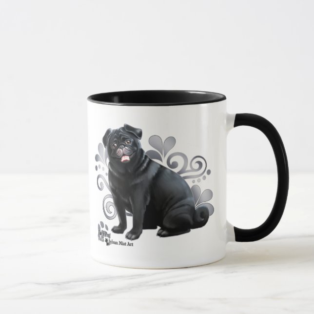 Black Pug Mug (Right)