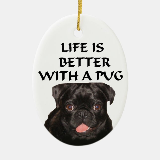 black pug ornament (Front)