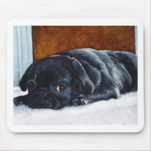 Black Pug Puppy Mouse Pad