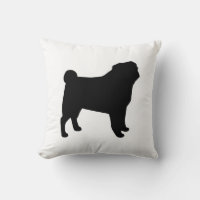 Black Pug Silhouette | Dog Lover's Black and White