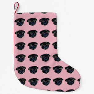 Black Pug Small Christmas Stocking