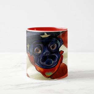 BLACK PUG Two-Tone COFFEE MUG