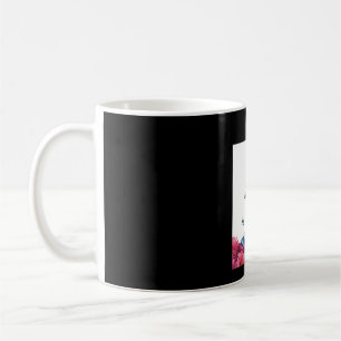 Black Pug With Blue Butterflies And Gerberas Coffee Mug
