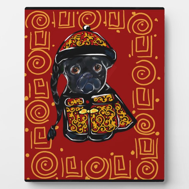 Black Pug Year of the Dog Plaque (Front)