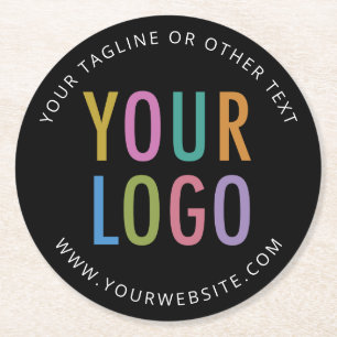 Black Pulpboard Coasters with Business Logo Bulk