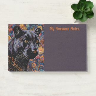 Black Puma Cat Boho My Pawsome Personal Post-it Notes