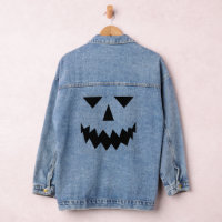 Black Pumpkin Face Denim Jacket