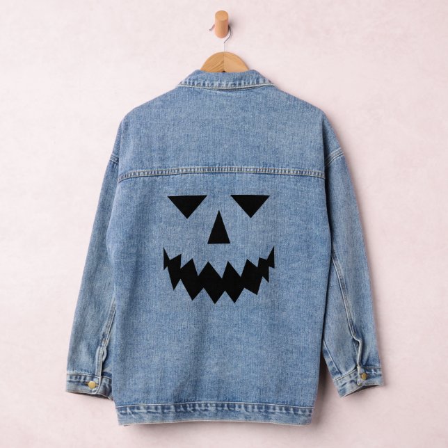 Black Pumpkin Face Denim Jacket (Hangar)