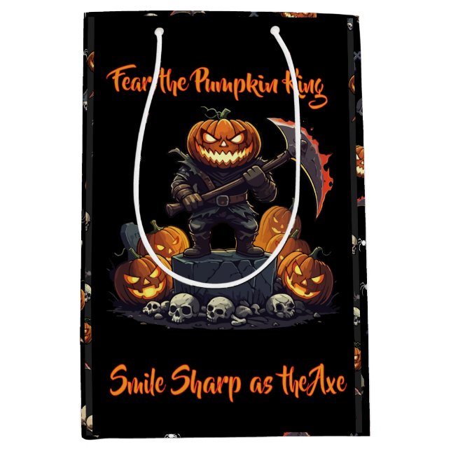 🖤 Black Pumpkin King Halloween Gift Bag 🎃 (Front)