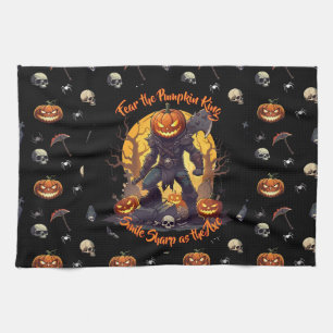 🖤 Black Pumpkin King Kitchen Towel 🎃