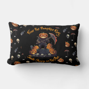 🖤 Black Pumpkin King Throw Pillow 🎃