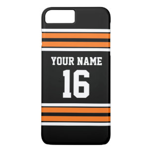 Black Pumpkn Orange Team Jersey Custom Number Name Case-Mate iPhone Case