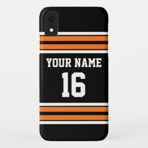 Black Pumpkn Orange Team Jersey Custom Number Name Case-Mate iPhone Case