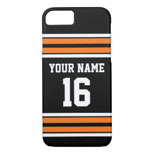Black Pumpkn Orange Team Jersey Custom Number Name Case-Mate iPhone Case