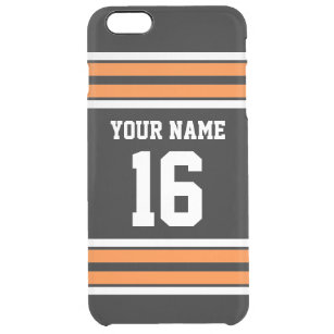 Black Pumpkn Orange Team Jersey Custom Number Name Clear iPhone 6 Plus Case