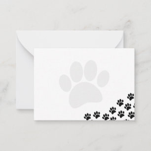 Black Puppy Paw Prints Canine Card