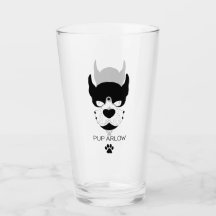 Black Puppy Play Beer Glass