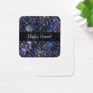 Black & Purple Abstract Circles "Hello There!"