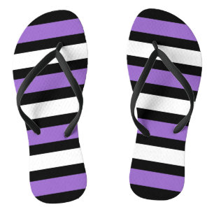 Black, Purple and White Stripes Jandals