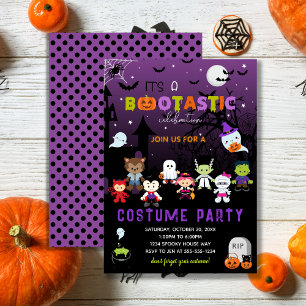 Black Purple Bootastic Halloween Costume Party Invitation
