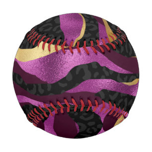 Black Purple Cheetah Leopard Black Pattern Baseball