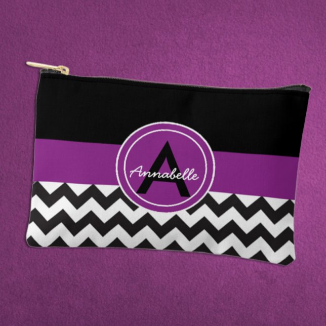 Black Purple Chevron Accessory Pouch (Creator Uploaded)