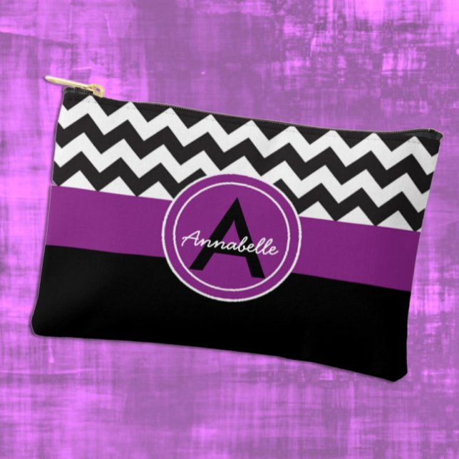 Black Purple Chevron Accessory Pouch (Creator Uploaded)