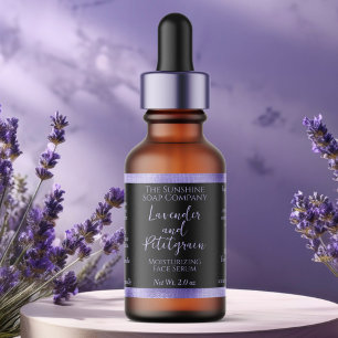 Black & Purple Cosmetics Dropper Bottle Label