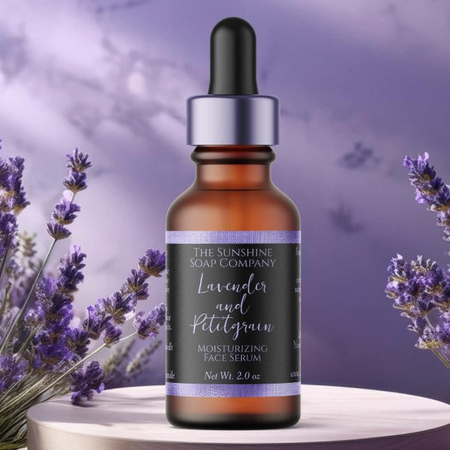 Black & Purple Cosmetics Dropper Bottle Label (Creator Uploaded)