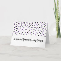 Black Purple Cousin Maid of Honour Invitation