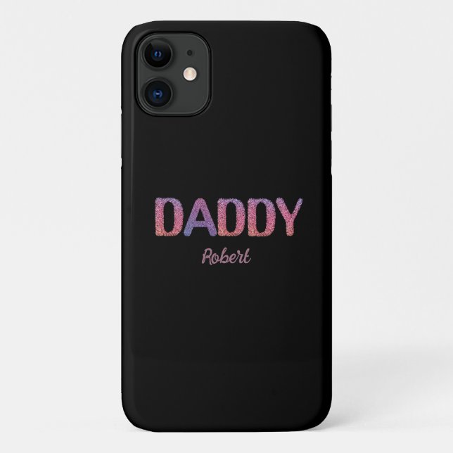 Black &Purple Custom Name Daddy Case-Mate iPhone Case (Back)