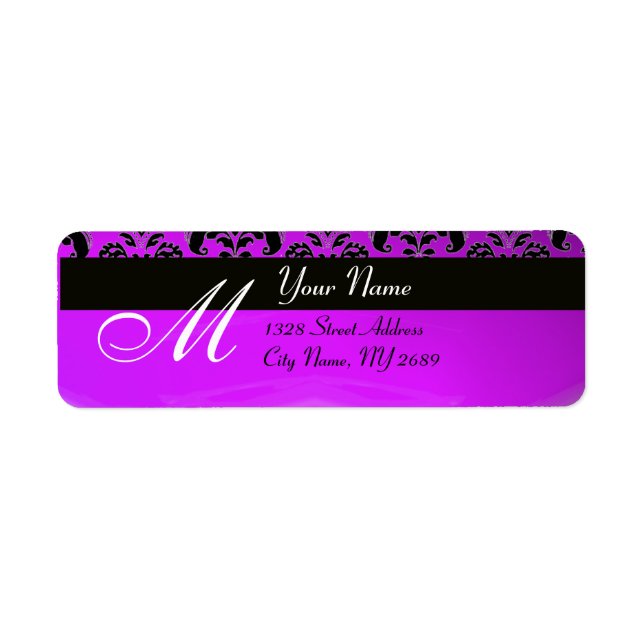 BLACK PURPLE  DAMASK MONOGRAM (Front)
