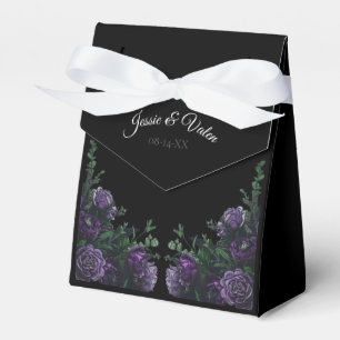 Black Purple Floral Elegant Wedding Favour Box