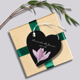 Black Purple Floral Thank You Favour Tags