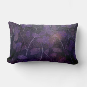 black purple foliage lumbar cushion