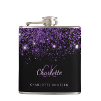 Black purple glitter monogram friend bff