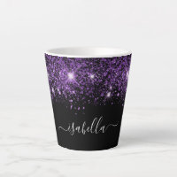 Black purple glitter name script glamourous