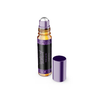 Black & Purple Glitter Perfume Roller Bottle label