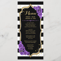 Black Purple Gold Menu Card