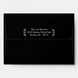 Black Purple Goth Enchanted Forest Wedding Envelope
