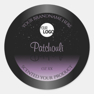 Black Purple Gradient Product Labels Glitter Logo