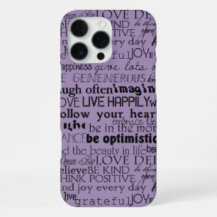 Black Purple Inspirational Words Christmas iPhone 16 Pro Max Case