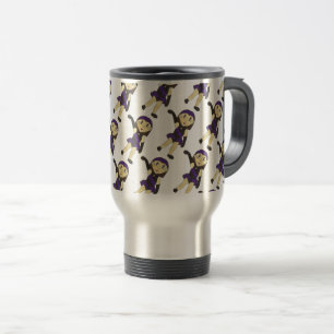 Black Purple Jazz Dancer Dance Teacher Recital Travel Mug