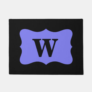 Black Purple Lavender Monogram Initial Custom Doormat