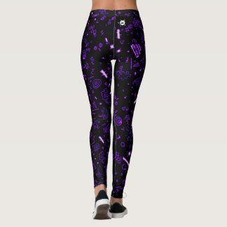Black Purple  Leggings