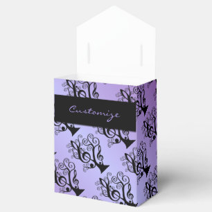 Black & Purple Music Treble Clef Tree Favour Box