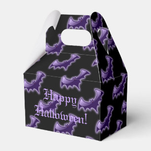Black & Purple Night Wing Bats Gable Favour Box