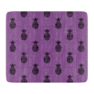 Black Purple Pineapple Tropical Fruit Summer Cutting Board