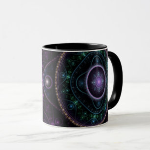 Black Purple Teal Shimmer Magic Abstract Mug