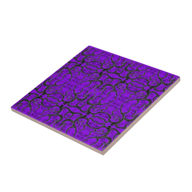 Black & Purple - Unique - Customisable - Add Colou Tile (Side)